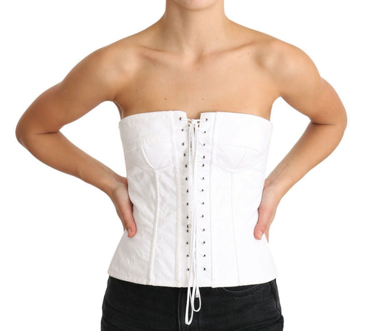 Haut corset sans bretelles blanc Dolce &amp; gabbana