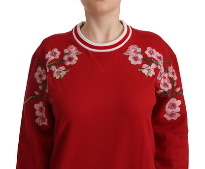 Pull ras du cou rouge Dolce &amp; gabbana à motif floral