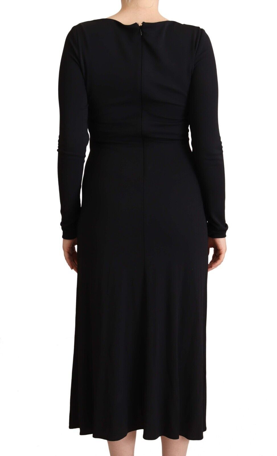 Robe longue en nylon stretch noir Pinko