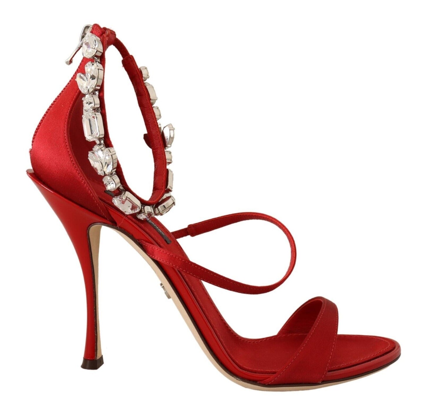 Sandales à talons ornées de cristaux rouges Dolce &amp; gabbana