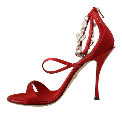 Sandales à talons ornées de cristaux rouges Dolce &amp; gabbana