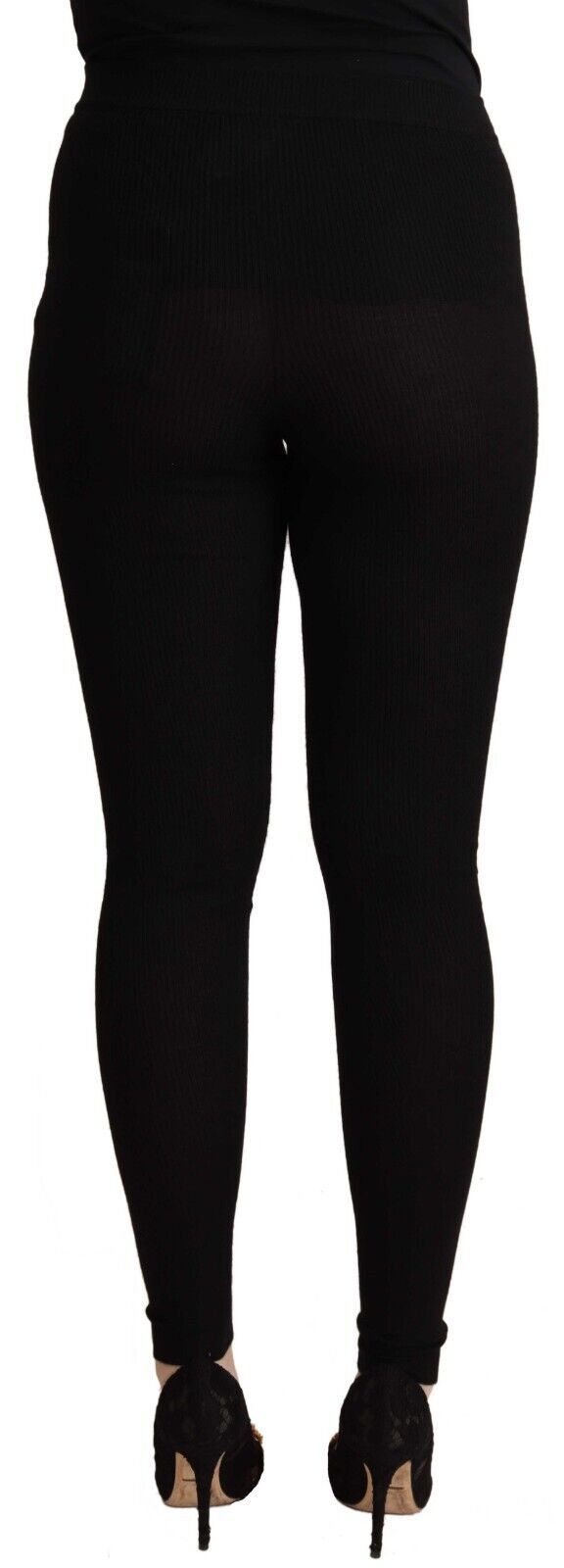 Pantalon collant taille haute en cachemire noir Dolce &amp; gabbana