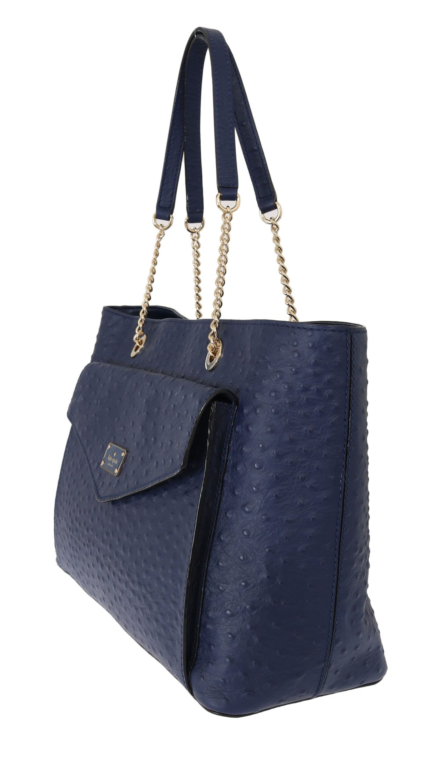 Kate Spade - Sac à main en cuir d'autruche - Bleu