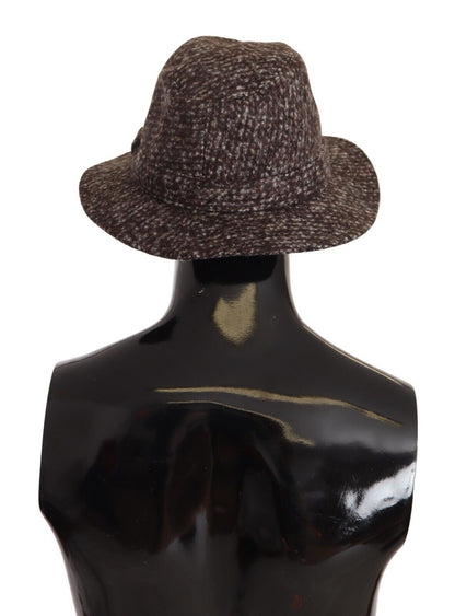 Chapeau à large bord en tweed gris Dolce &amp; Gabbana