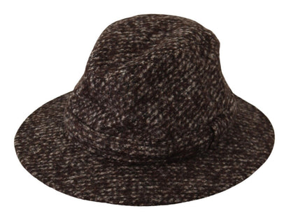 Chapeau à large bord en tweed gris Dolce &amp; Gabbana