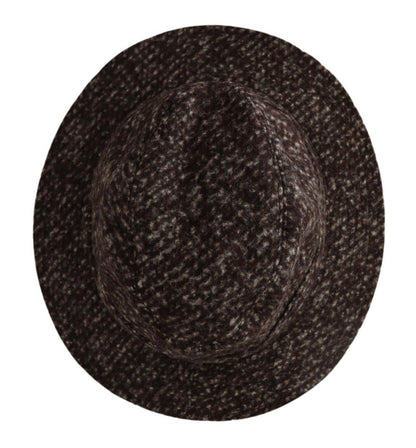 Chapeau à large bord en tweed gris Dolce &amp; Gabbana