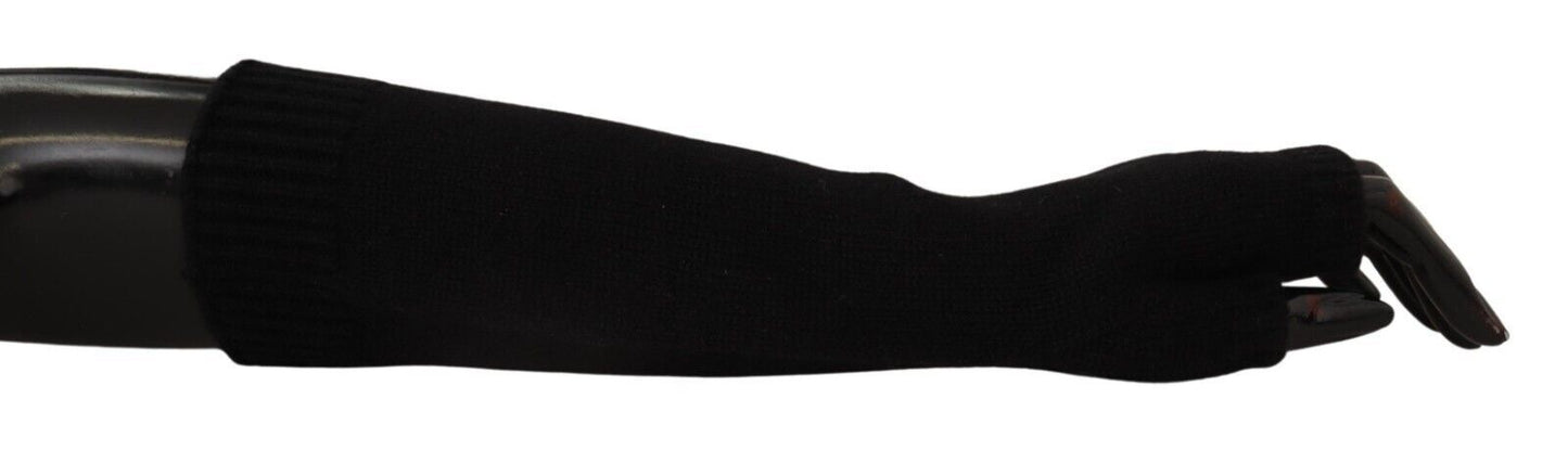 Dolce & Gabbana Elegant Black Cashmere Fingerless Gloves