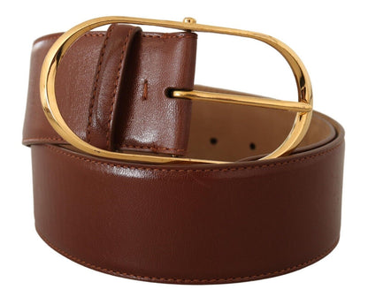 Ceinture en cuir marron Dolce &amp; gabbana avec boucle dorée