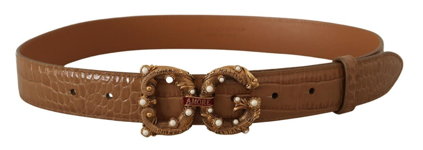 Ceinture amore en cuir croco Dolce &amp; gabbana avec perles