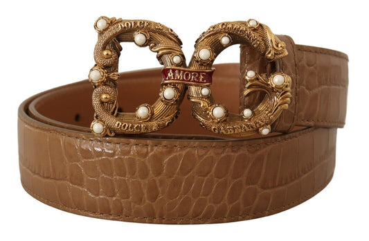 Ceinture amore en cuir croco Dolce &amp; gabbana avec perles