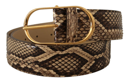 Ceinture en cuir phyton Dolce &amp; gabbana avec boucle dorée