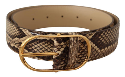 Ceinture en cuir phyton Dolce &amp; gabbana avec boucle dorée