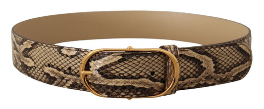 Ceinture en cuir phyton Dolce &amp; gabbana avec boucle dorée