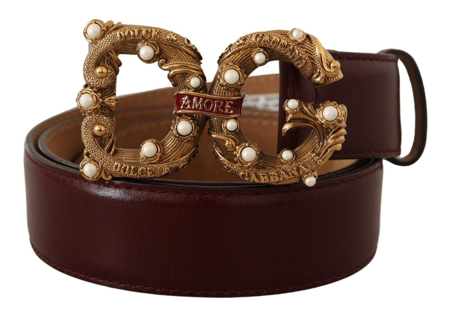 Ceinture amore en cuir bordeaux Dolce &amp; gabbana