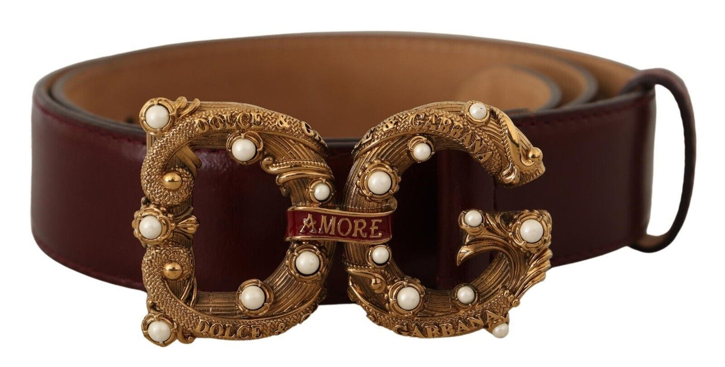 Ceinture amore en cuir bordeaux Dolce &amp; gabbana