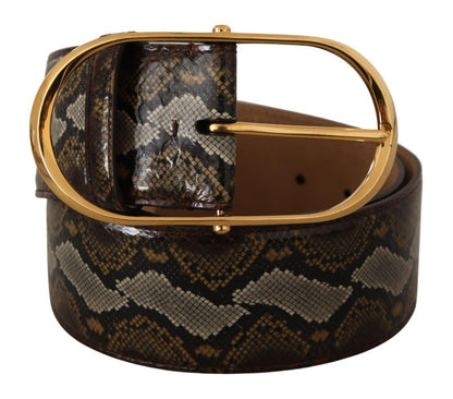 Ceinture en cuir à boucle ovale dorée Dolce &amp; gabbana