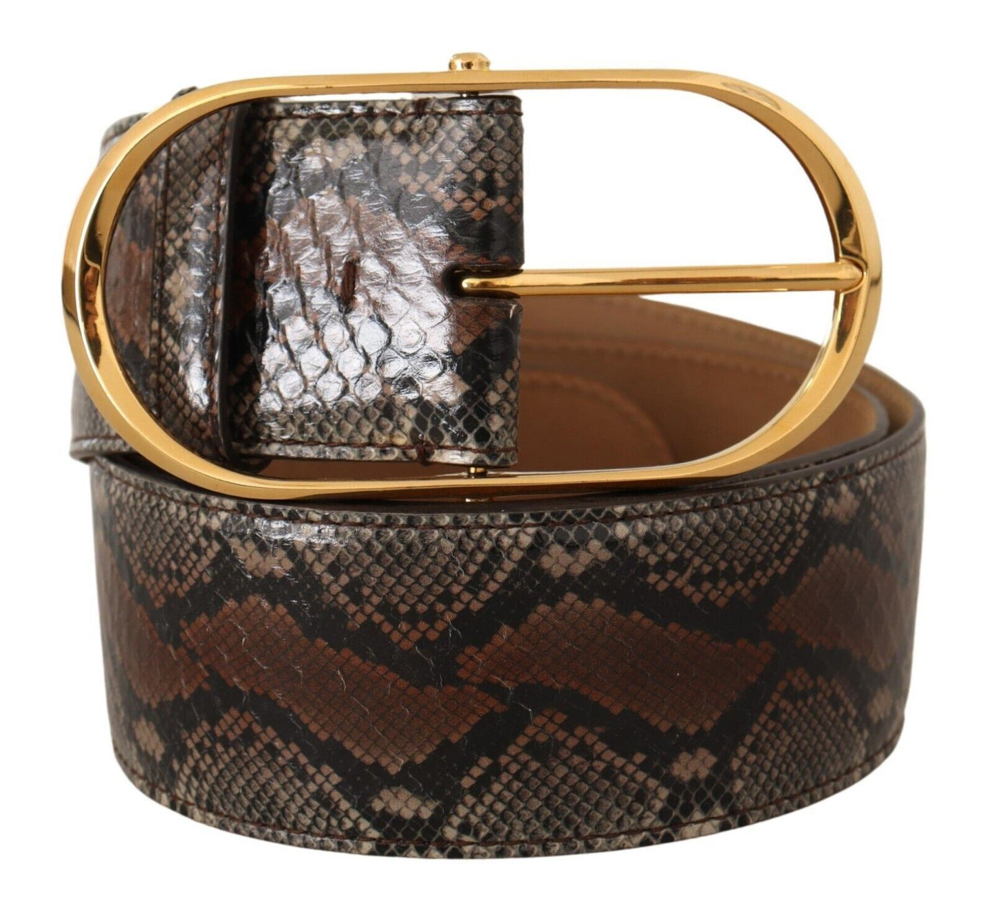 Ceinture en cuir marron Dolce &amp; gabbana avec boucle dorée