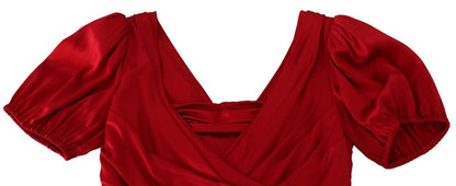 Robe sirène stretch en soie rouge Dolce &amp; gabbana