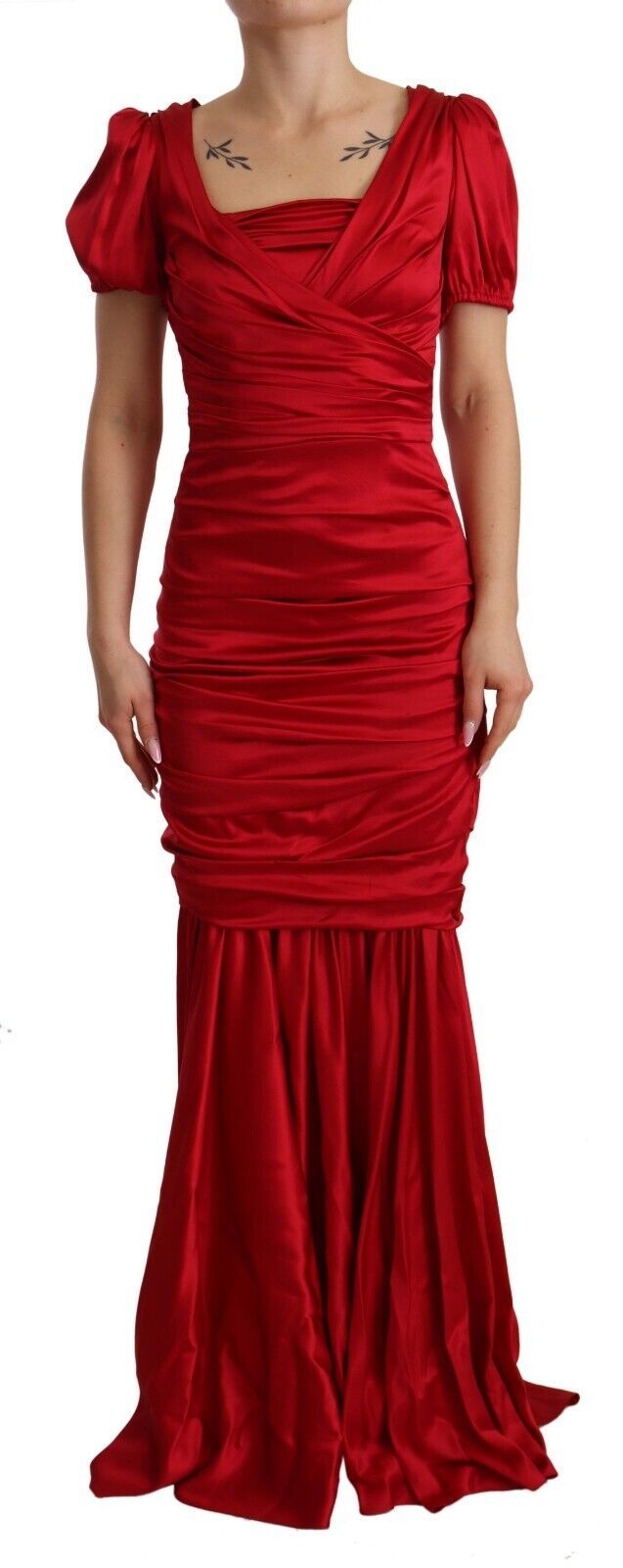 Robe sirène stretch en soie rouge Dolce &amp; gabbana