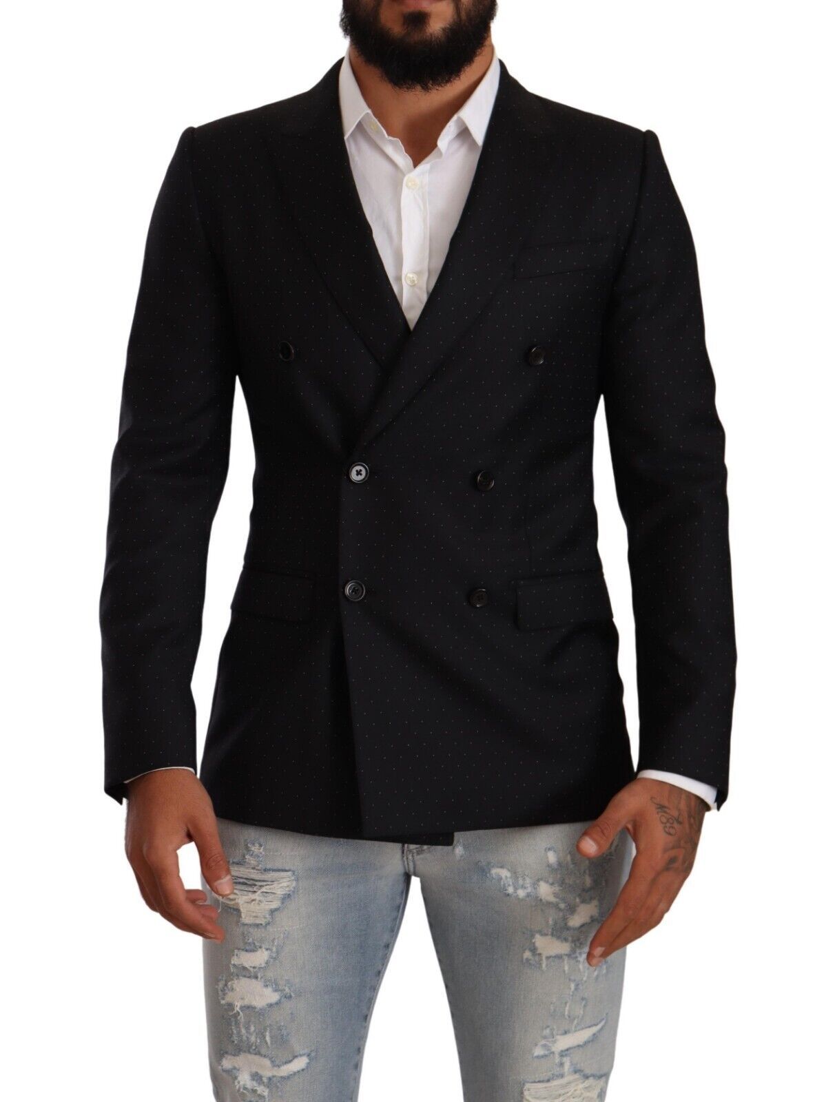 Dolce &amp; gabbana blazer formel à pois noir