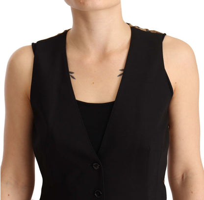 Gilet en laine mélangée noire Dolce &amp; Gabbana