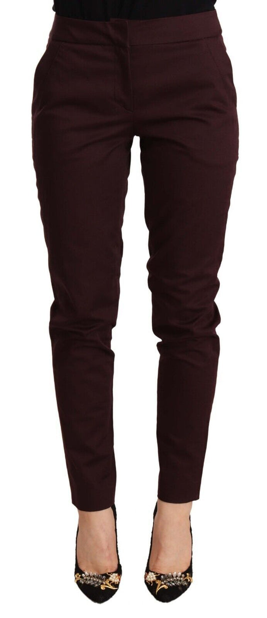 Just Cavalli - Pantalon skinny coupe slim marron avec fermeture éclair