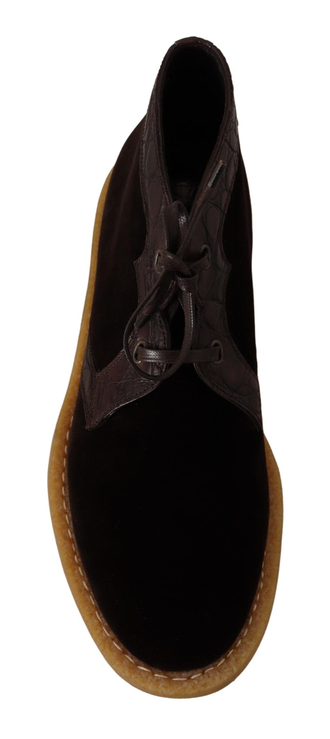 Dolce &amp; Gabbana - Bottines en cuir de caïman exotique - Marron