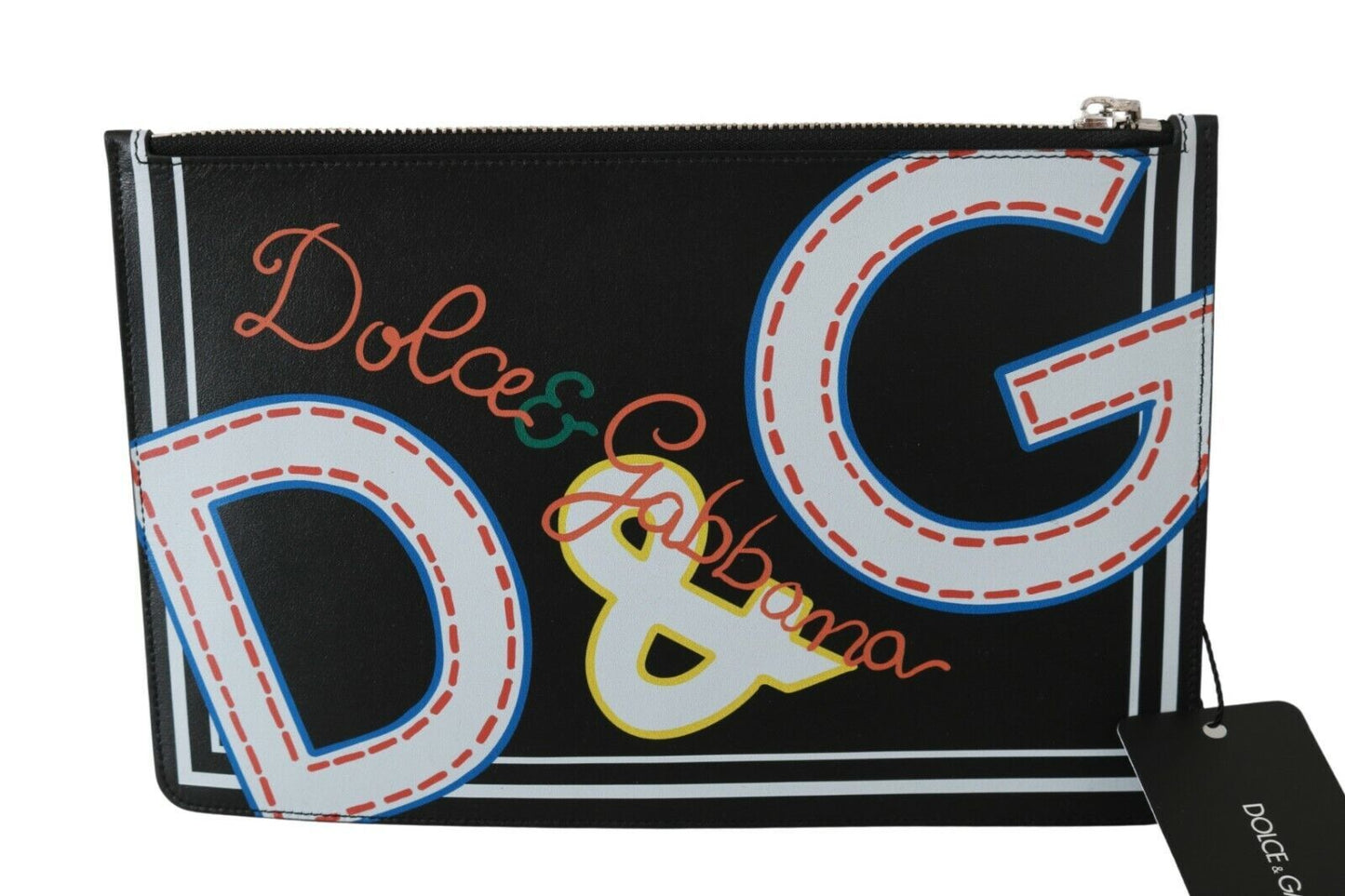 Porte-monnaie en cuir noir Dolce &amp; Gabbana