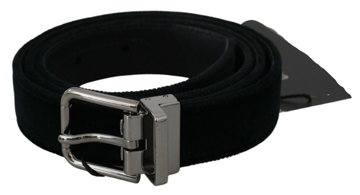 Ceinture en cuir noir Dolce &amp; gabbana avec intérieur en velours