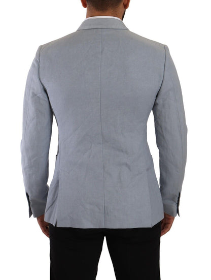 Dolce &amp; Gabbana Blazer croisé bleu clair coupe slim