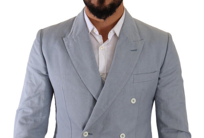 Dolce &amp; Gabbana Blazer croisé bleu clair coupe slim