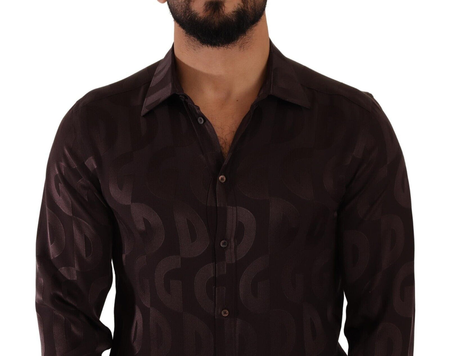 Chemise habillée en soie bordeaux Dolce &amp; gabbana