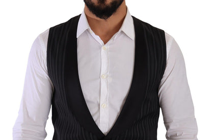 Dolce & Gabbana Elegant Striped Formal Dress Vest