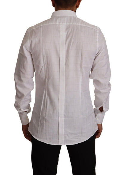 Chemise habillée en coton blanc Dolce &amp; gabbana - coupe slim