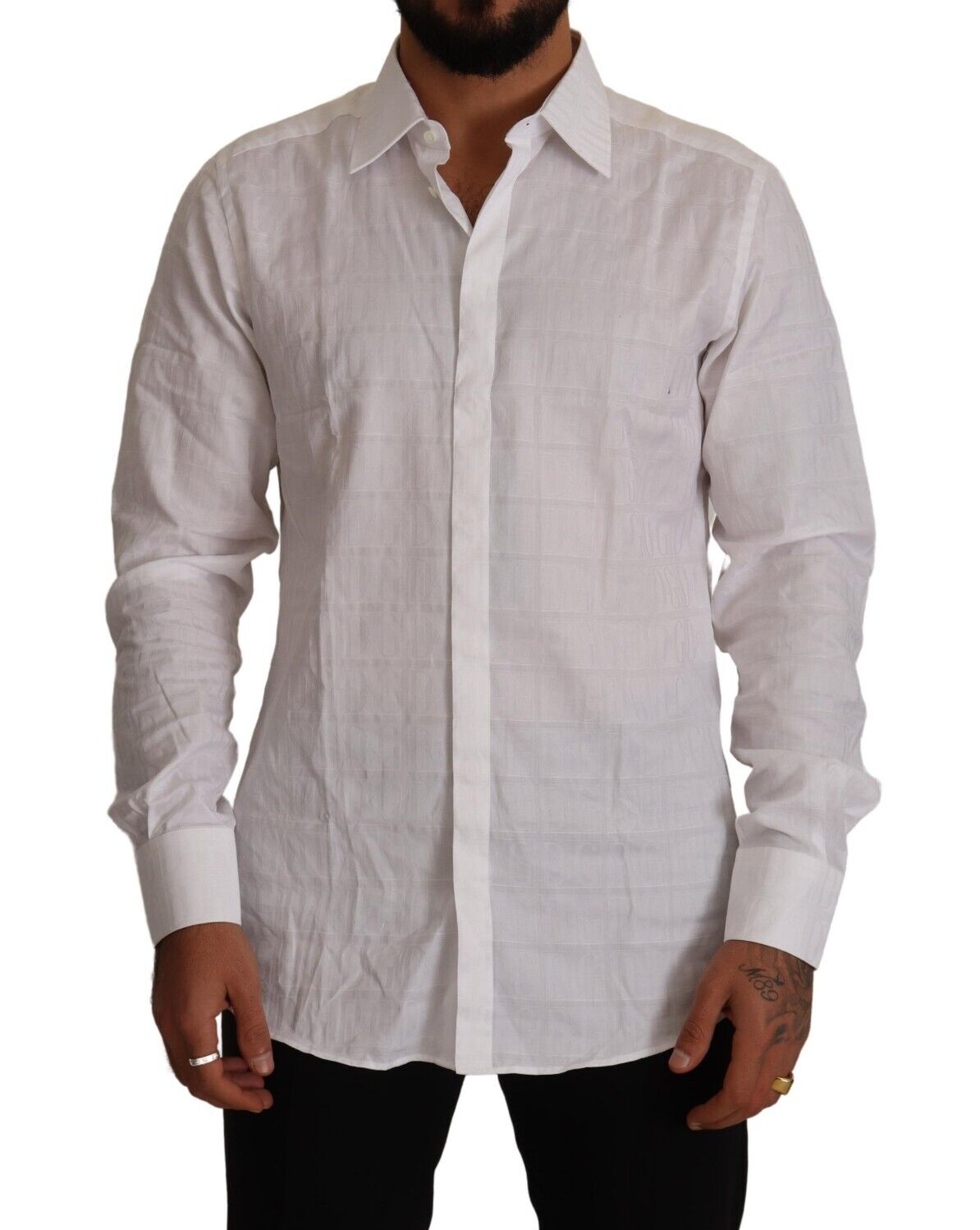 Chemise habillée en coton blanc Dolce &amp; gabbana - coupe slim