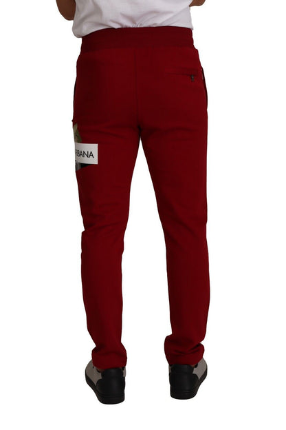 Pantalon de jogging rouge Dolce &amp; gabbana avec fermeture à cordon