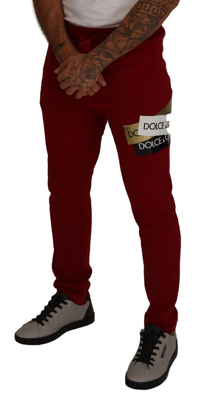 Pantalon de jogging rouge Dolce &amp; gabbana avec fermeture à cordon