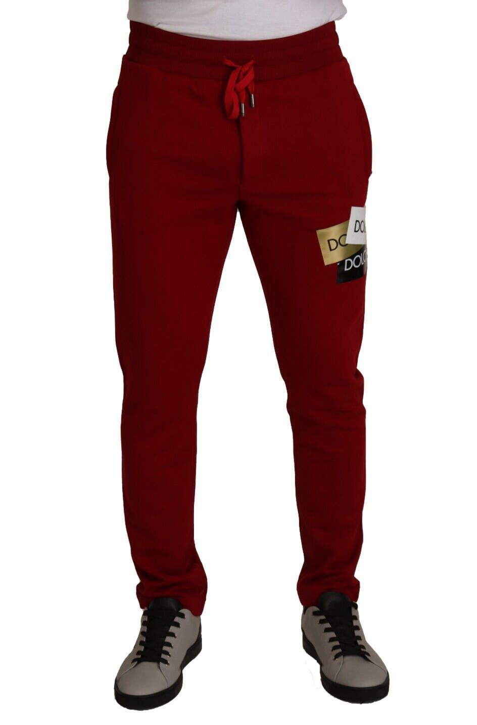 Pantalon de jogging rouge Dolce &amp; gabbana avec fermeture à cordon