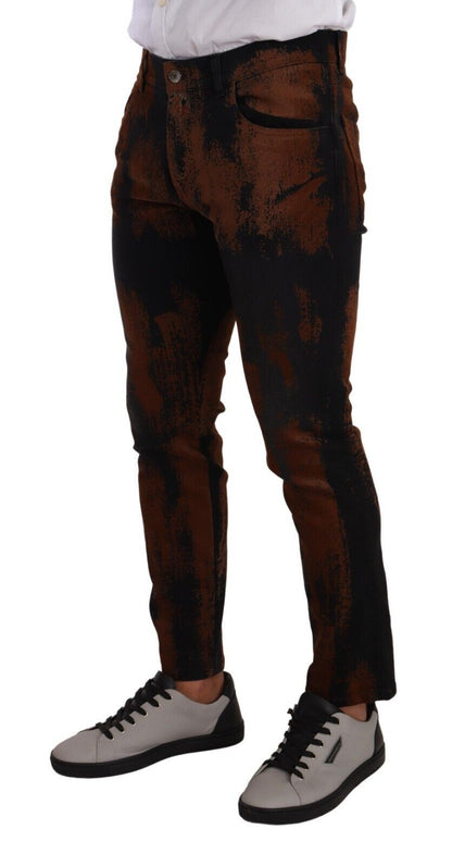 Dolce &amp; Gabbana - Jean slim tie-dye marron noir