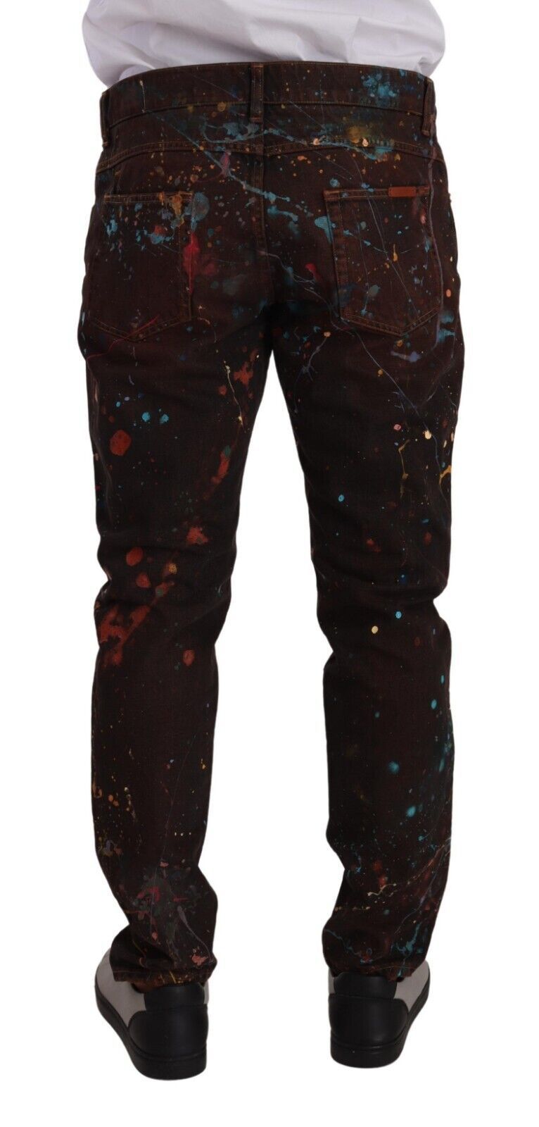 Jeans en denim peint multicolore Dolce &amp; gabbana