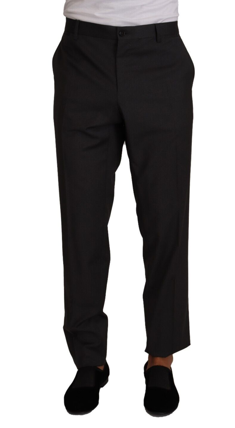 Pantalon habillé en laine gris Dolce &amp; gabbana