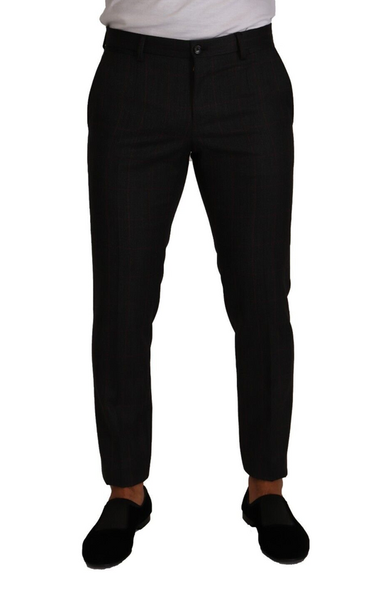 Dolce &amp; gabbana pantalon slim à carreaux gris