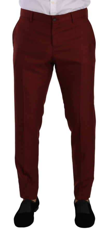 Pantalon de costume rouge en cachemire et soie Dolce &amp; gabbana