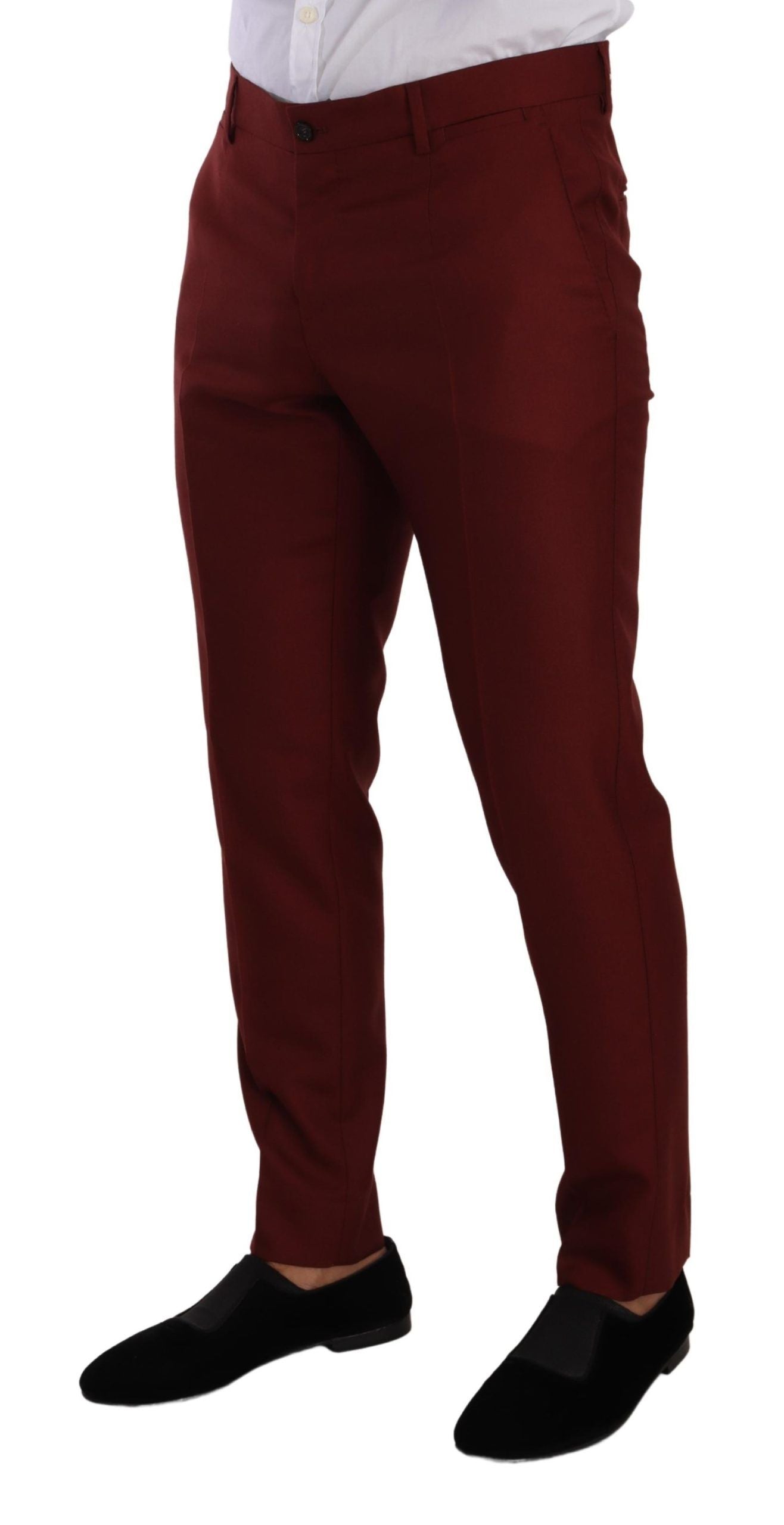 Pantalon de costume rouge en cachemire et soie Dolce &amp; gabbana