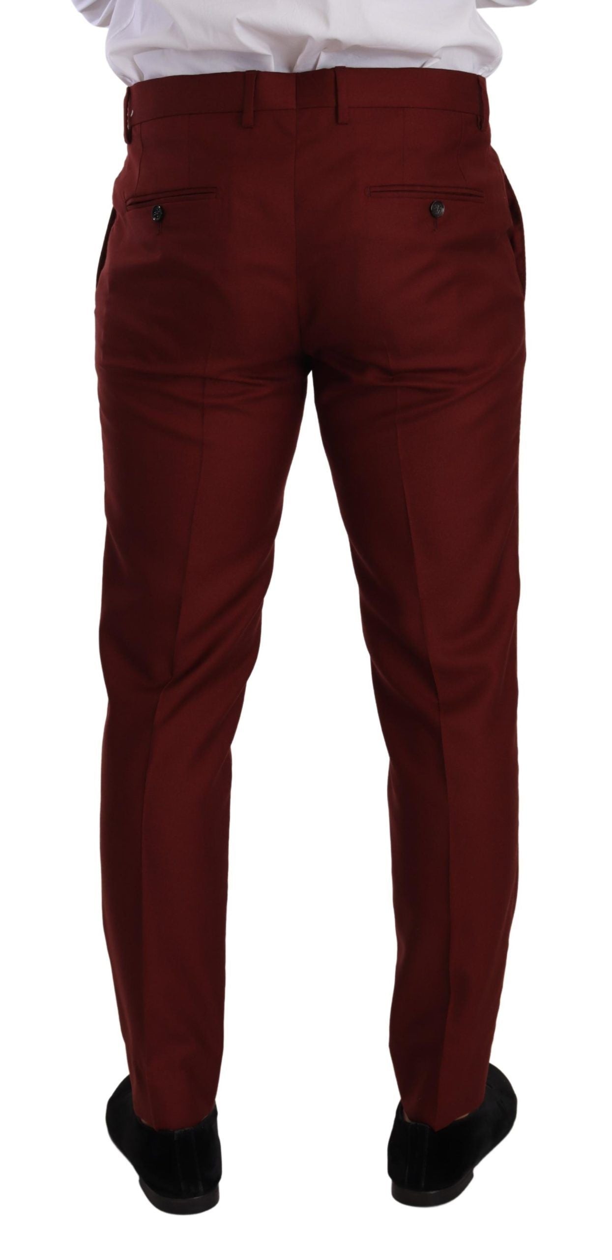 Pantalon de costume rouge en cachemire et soie Dolce &amp; gabbana