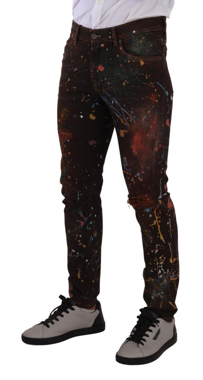 Dolce &amp; Gabbana - Jean skinny peint multicolore