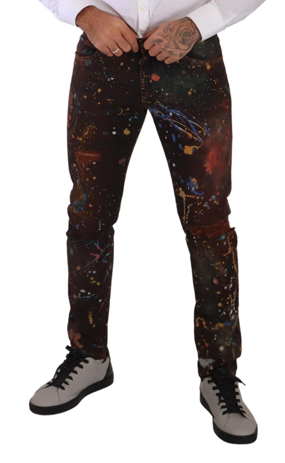 Dolce &amp; Gabbana - Jean skinny peint multicolore