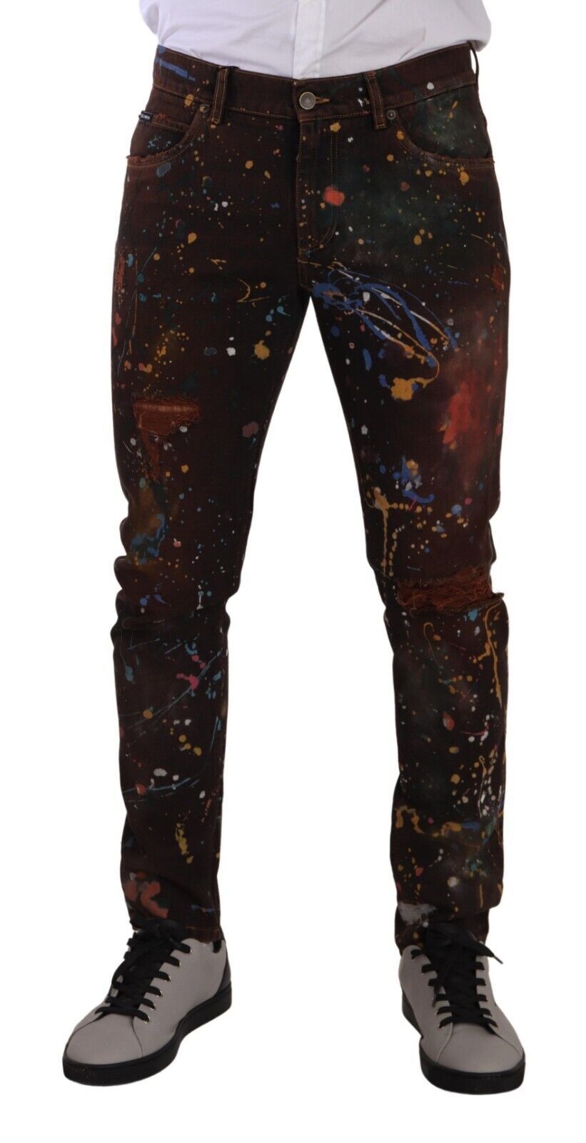 Dolce &amp; Gabbana - Jean skinny peint multicolore