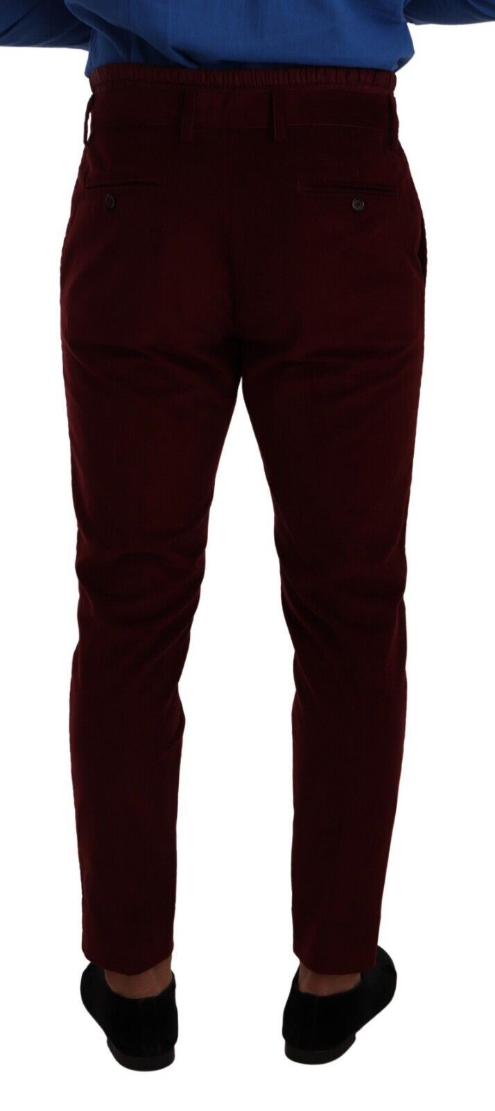 Dolce &amp; gabbana pantalon habillé en velours bordeaux