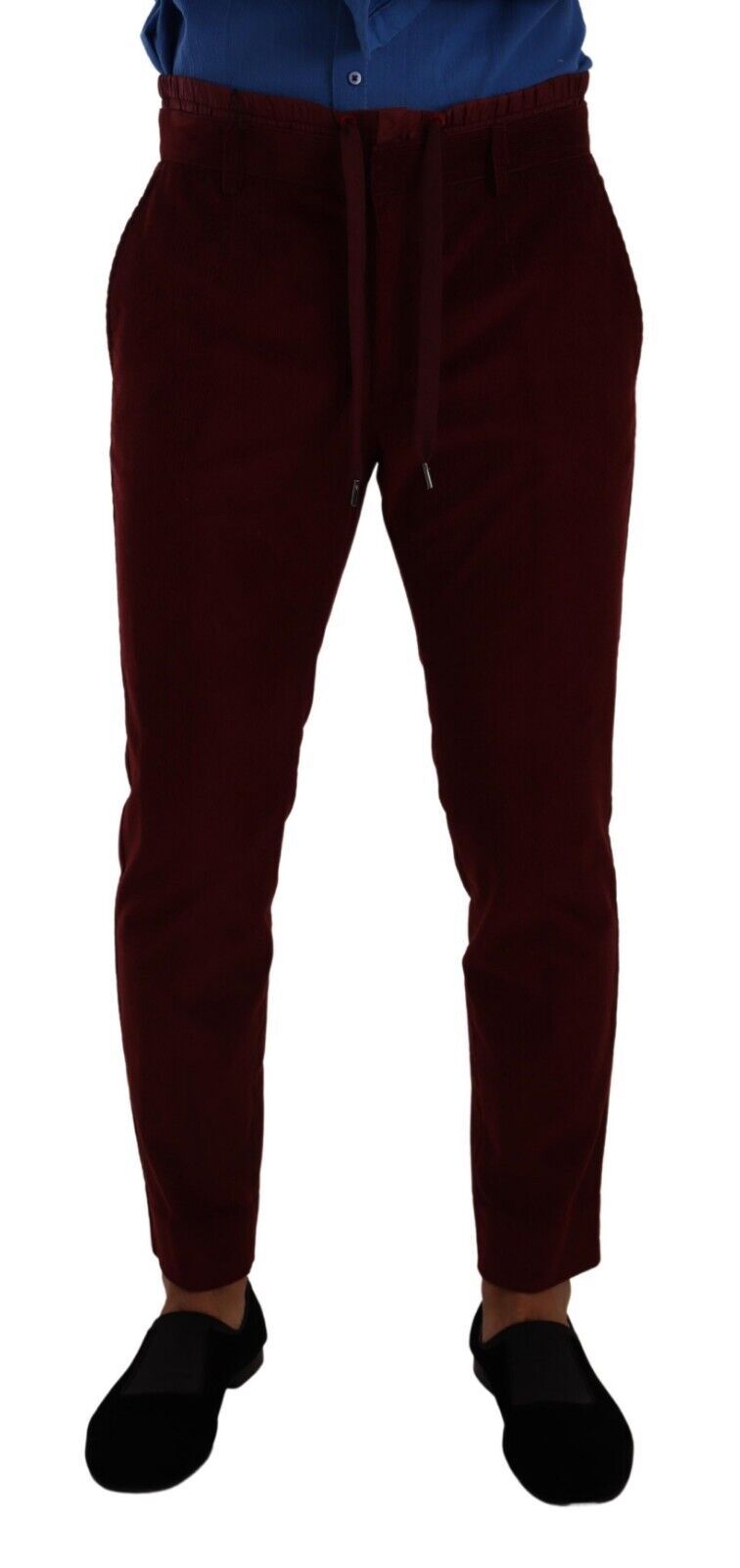 Dolce &amp; gabbana pantalon habillé en velours bordeaux